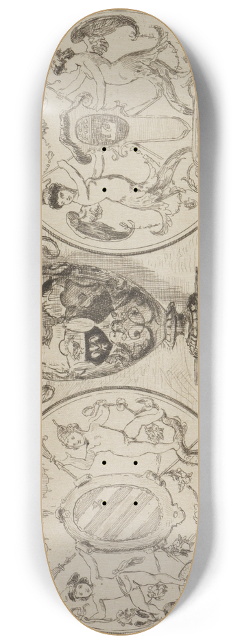 Max Klinger - Zwei Medaillons im Fayence-Saal 8.25 inch art skate deck