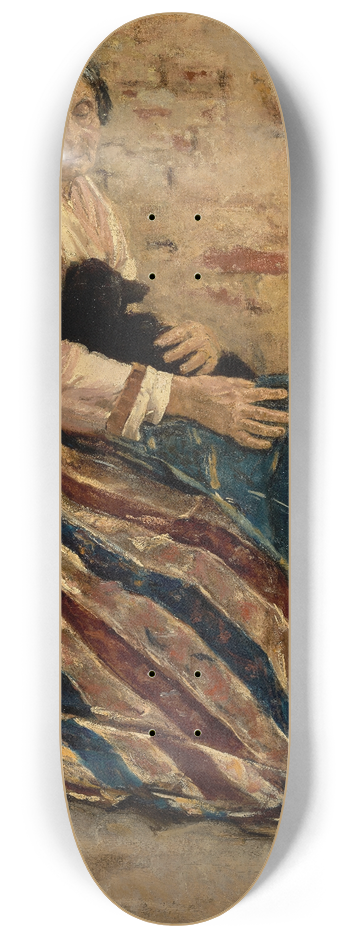 Max Liebermann - An Old Woman with Cat 8.25 inch art skate deck