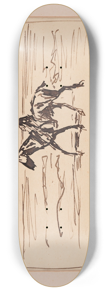Max Liebermann - Federzeichnung; Reiter am Strand 8.25 inch art skate deck