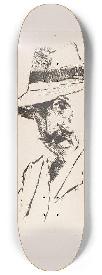 Max Liebermann - Selbstportrait mit dem Hut auf dem Kopf 8.25 inch art skate deck