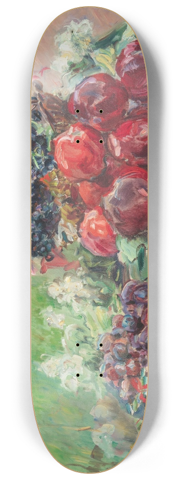 Max Slevogt - Still life with apples, grapes, and plums. 8.25 inch art skate deck