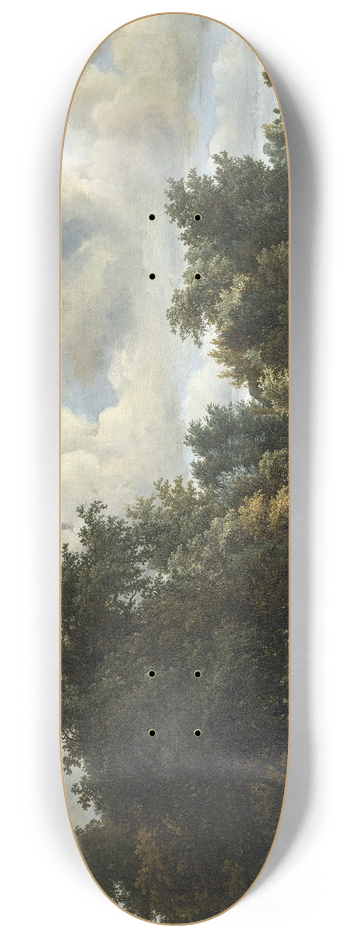 Meindert Hobbema - A Wooded Landscape 8.25 inch art skate deck
