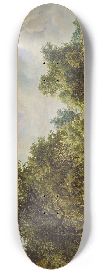 Meindert Hobbema - A Wooded Landscape 8.25 inch art skate deck