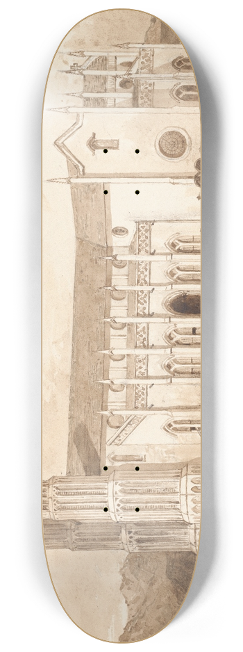 Michel Jean Cazabon - Catholic Church 8.25 inch art skate deck