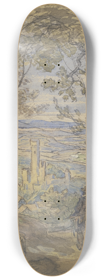 Anton Burger - Blick aus dem Wald auf Eppstein 8.25 inch art skate deck