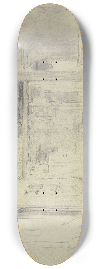 Anton Burger - Blick in den Hof eines Bauernhauses 8.25 inch art skate deck