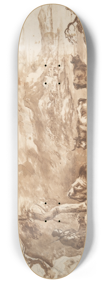 Michiel Carree - Cattle in a watering place 8.25 inch art skate deck