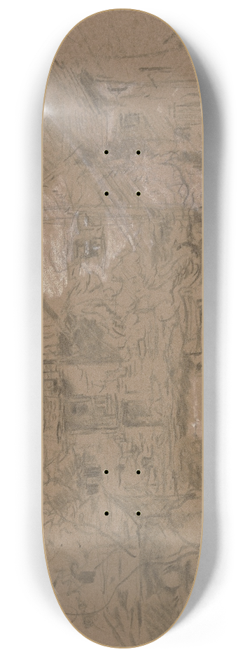 Anton Burger - Courtyard with entrance 8.25 inch art skate deck