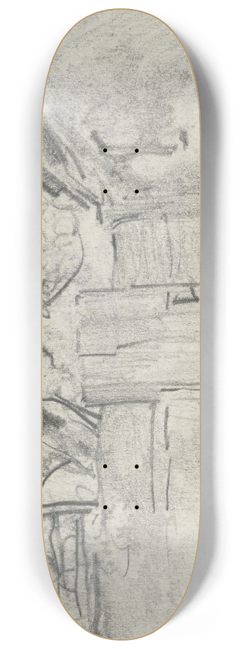 Anton Burger - Gartenpfrtchen mit Baum dahinter 8.25 inch art skate deck