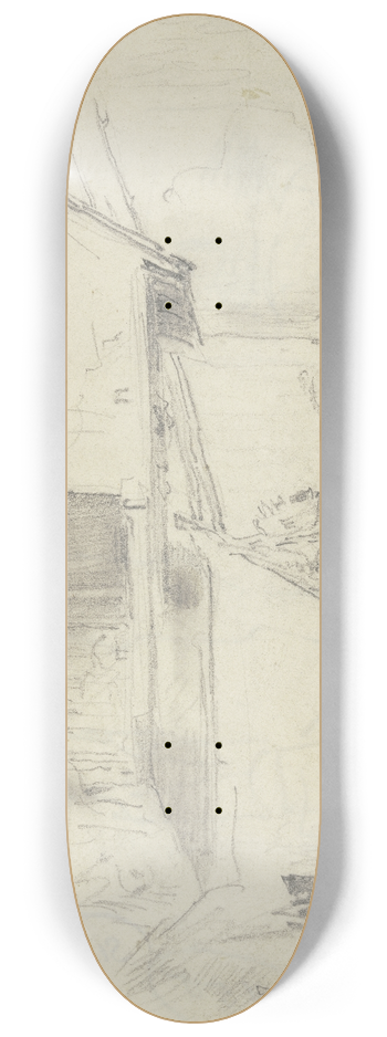 Anton Burger - Hintere rtlichkeiten eines Bauernhauses 8.25 inch art skate deck