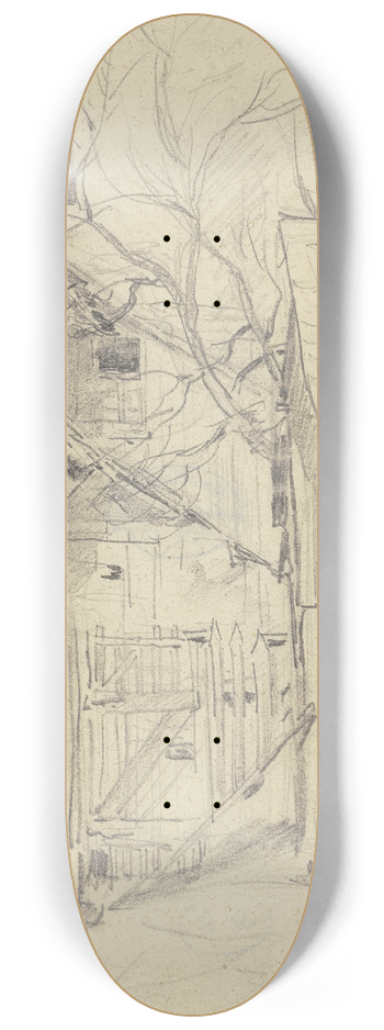 Anton Burger - Hofgatter zwischen zwei Husern 8.25 inch art skate deck