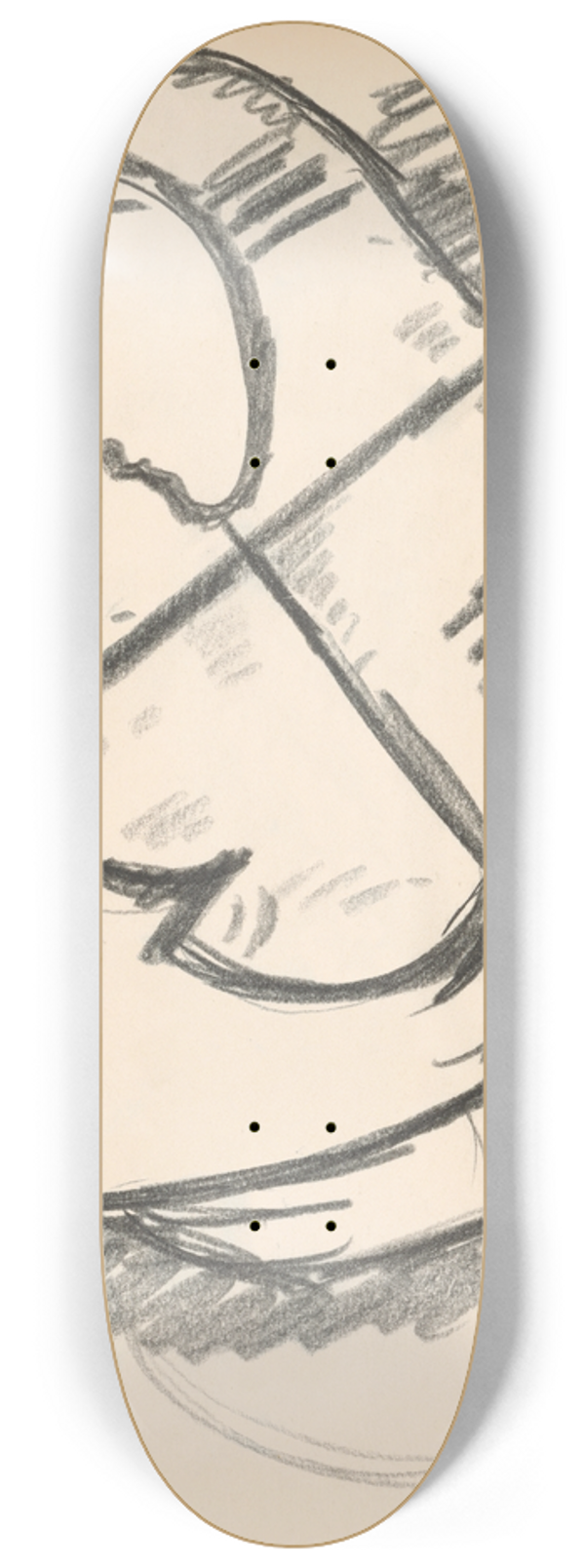 Mikul Galanda - Study of a woman in a scarf composed on a diagonal 8.25 inch art skate deck