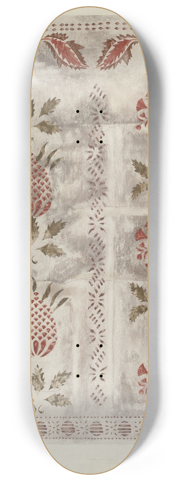 Mildred E. Bent - Stencilled Wall 8.25 inch art skate deck