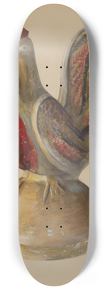 Mina Lowry - Chalkware Rooster 8.25 inch art skate deck