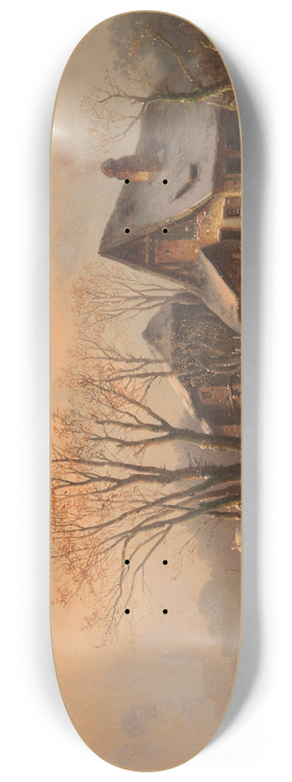 Anton Doll - Schlittschuhlufer im winterlichen Moorenweis 8.25 inch art skate deck