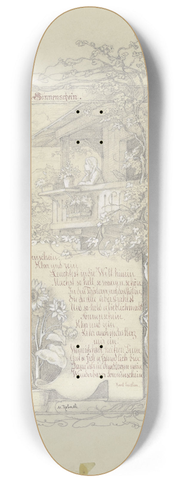 Minna Roberth - Sonnenschein 8.25 inch art skate deck