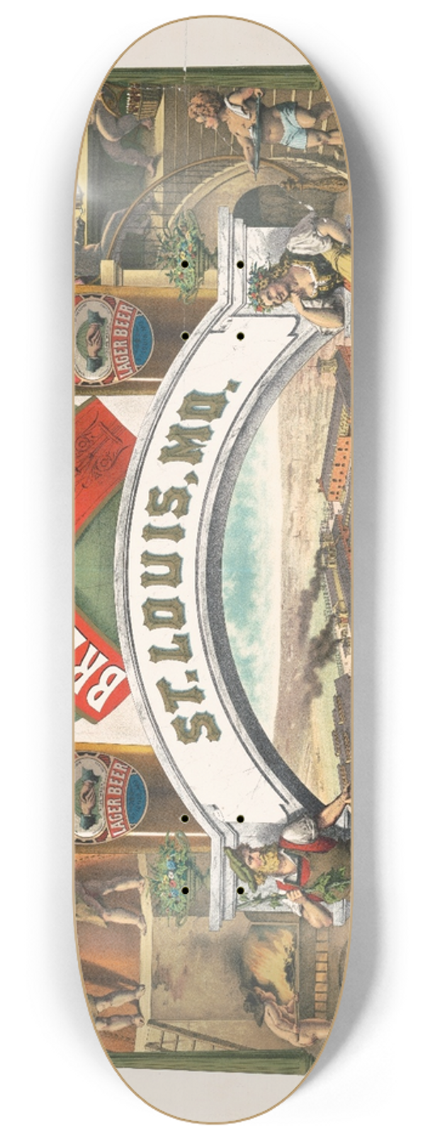 Moritz Ulffers - Julius Winkelmeyer Brewing Assocon, St. Louis, MO., lager beer 8.25 inch art skate deck