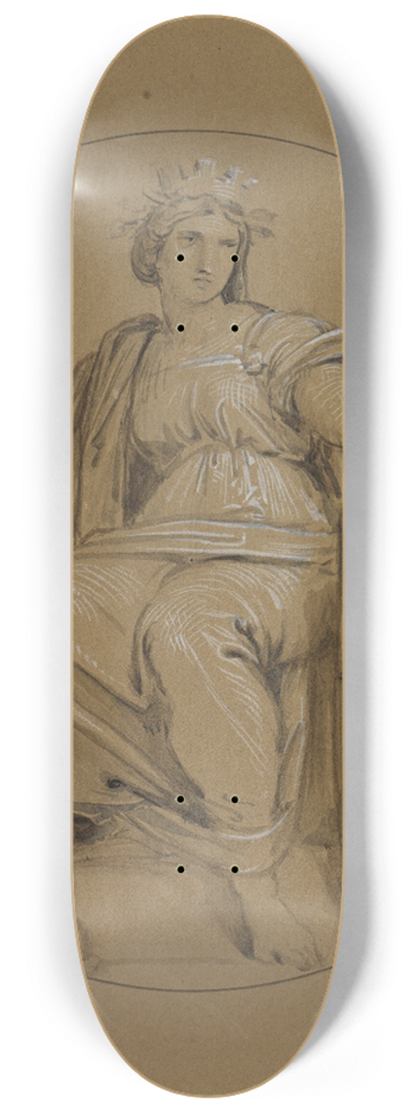 Moritz von Schwind - Allegorie der Stadt Mailand 8.25 inch art skate deck