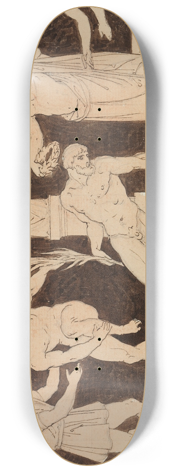 Moritz von Schwind - Der Tod des Ringkmpfers Arrhichion 8.25 inch art skate deck