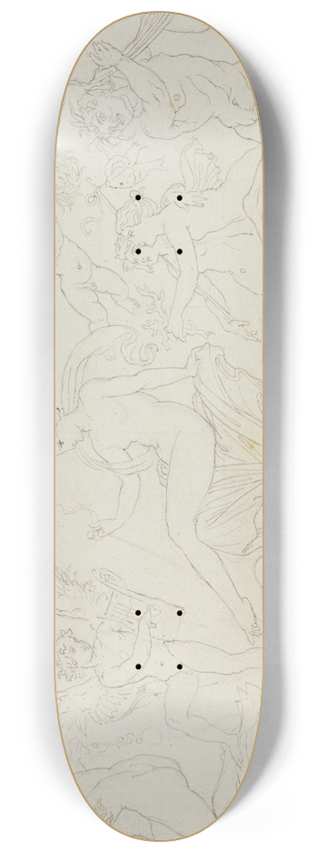 Moritz von Schwind - Die Meerfahrt der Aphrodite 8.25 inch art skate deck