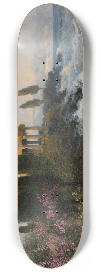 Adolf Kaufmann - Mediterrane Landschaft mit antikem Tempel 8.25 inch art skate deck