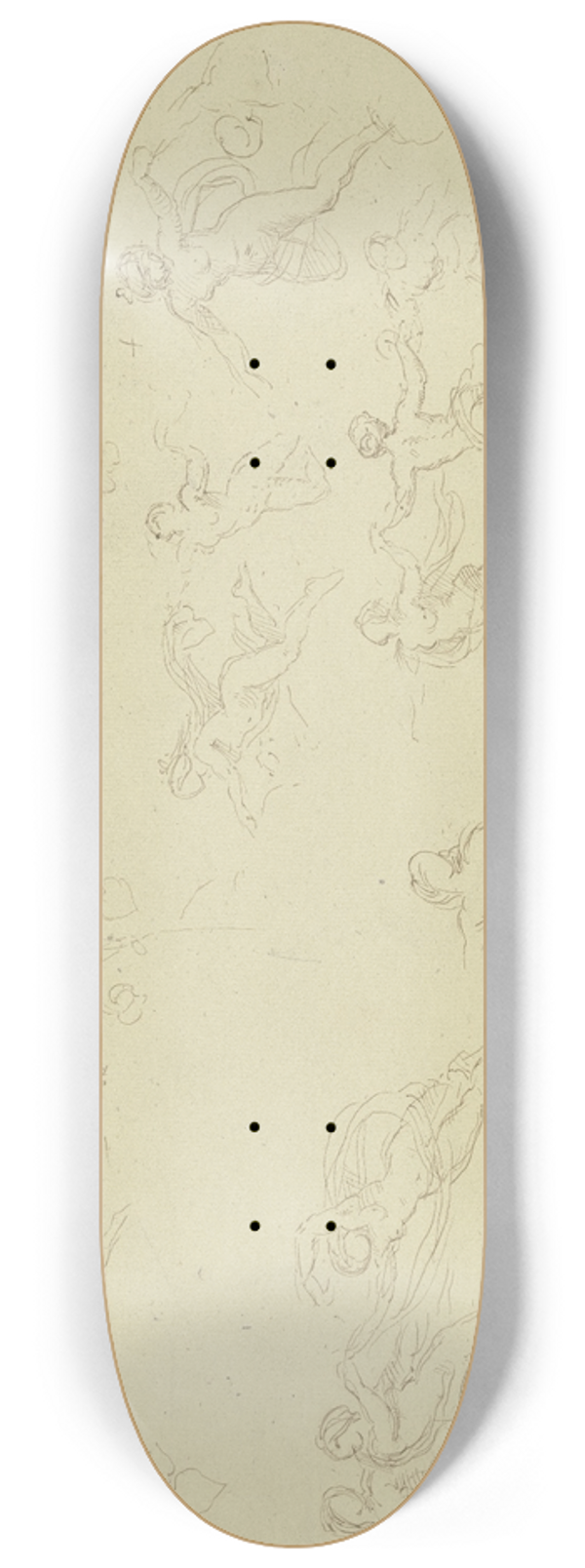 Moritz von Schwind - Study sheet; Elfin dance 8.25 inch art skate deck