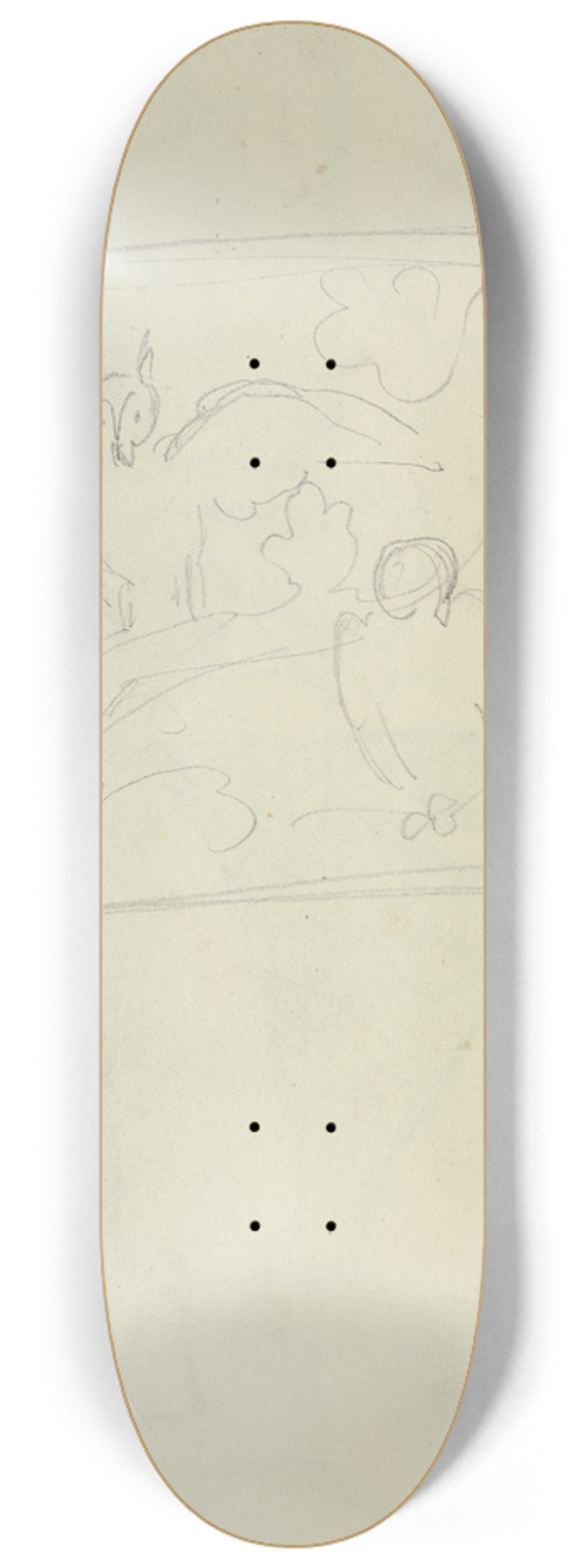 Moritz von Schwind - Zwei Eulen in einem Baum 8.25 inch art skate deck