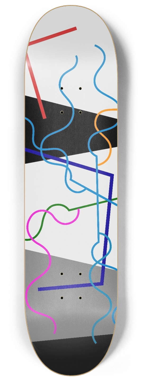 Myriam Thyes - Balken und gewellte Linien 8.25 inch art skate deck