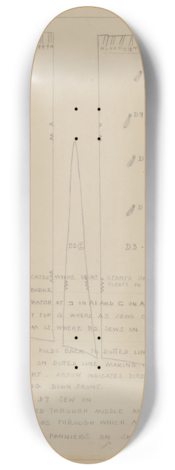 Nancy Crimi - Dress (Pattern) 8.25 inch art skate deck