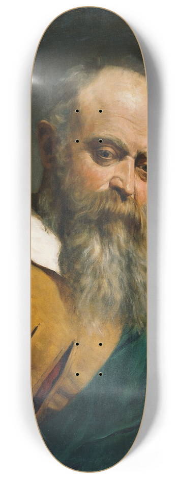 Natale Schiavone - Brtiger Mann mit Pelzkragen und Kette 8.25 inch art skate deck