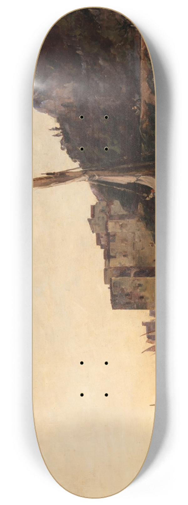 Nathaniel Hone the Younger - A View of Villefranche from the East 8.25 inch art skate deck