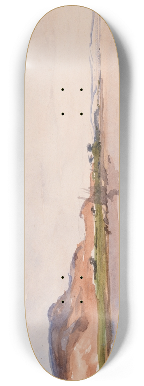 Nathaniel Hone the Younger - A Wooded Point on the Banks of the River Nile, Egypt 8.25 inch art skate deck