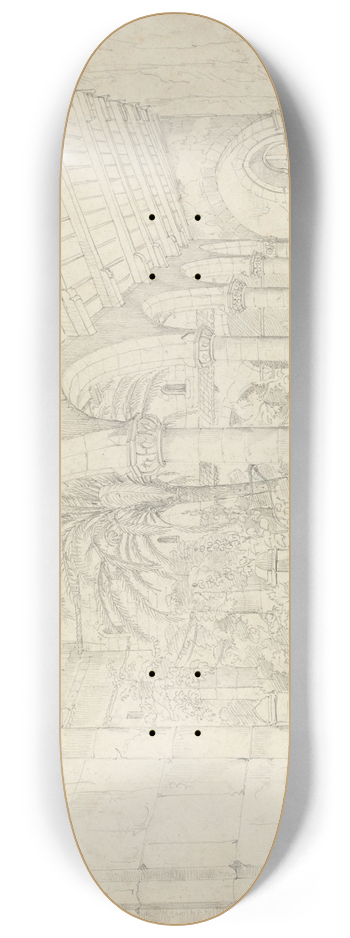 Anton Hallmann - The Cloister of Santa Maria di Ges at Palermo 8.25 inch art skate deck