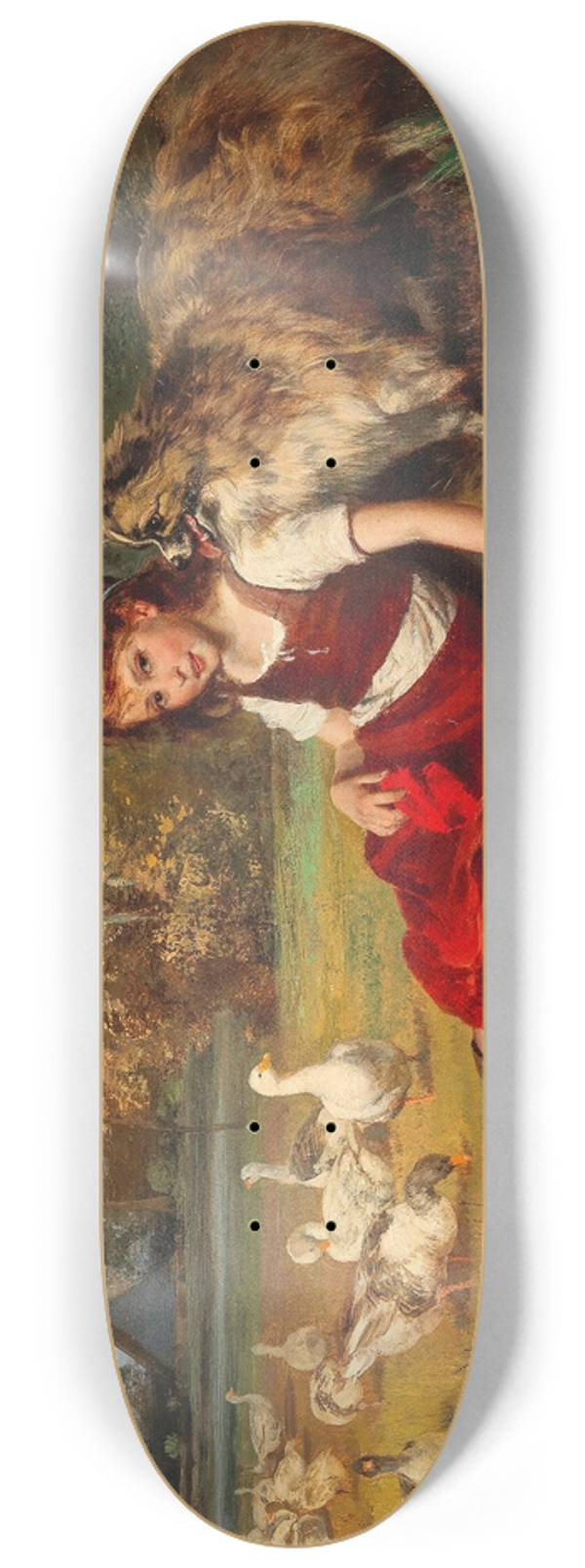 Anton Heinrich Dieffenbach - A Young Goose Girl Resting 8.25 inch art skate deck