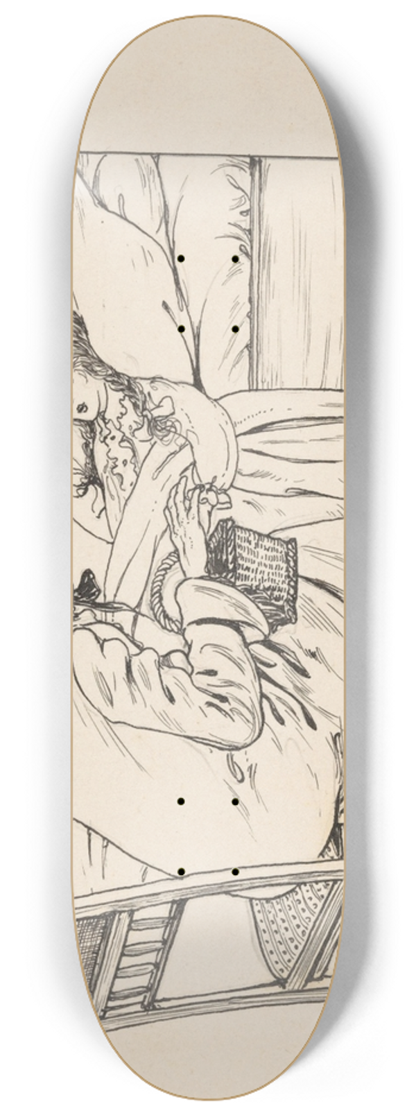 Nelly Spoor - Vrouw bij het ziekbed van een meisje 8.25 inch art skate deck