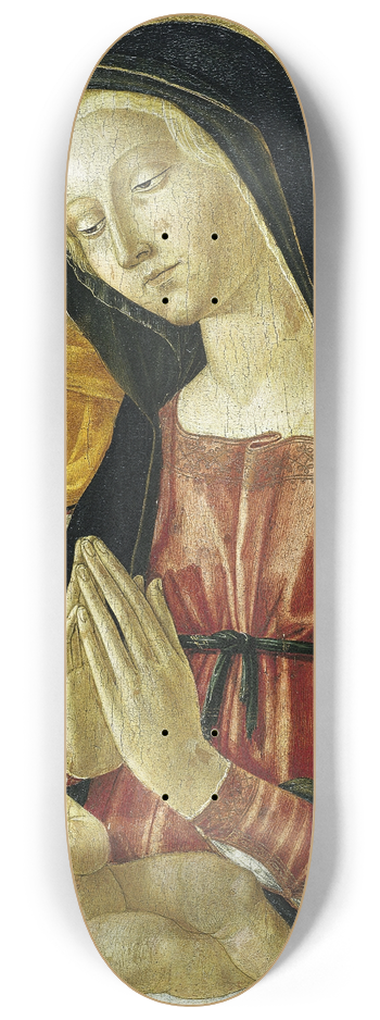 Neroccio Di Bartolomeo Di Benedetto De' Landi Workshop - Virgin and Child with Saints Peter and Pau 8.25 inch art skate deck