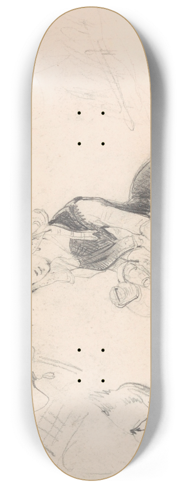 Nicaise De Keyser - Figure Studies and Caricatures 8.25 inch art skate deck