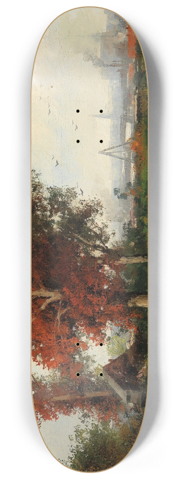 Adolf Kaufmann - Wetland Landscape In Vienna 8.25 inch art skate deck