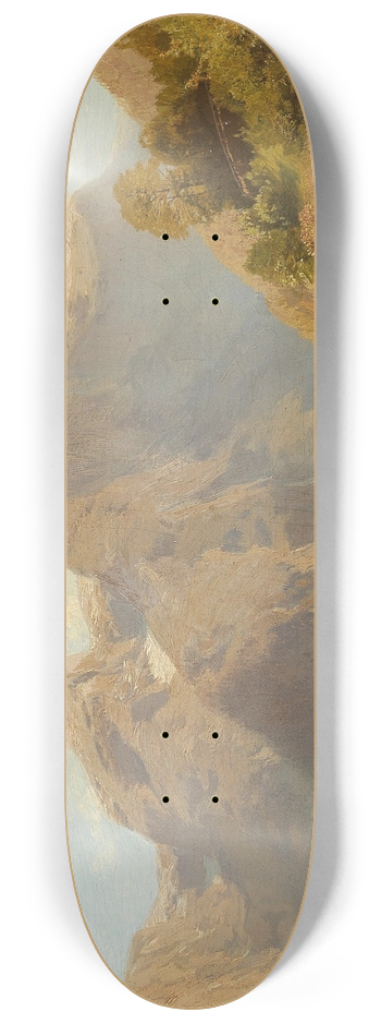 Anton Hlavacek - Salzkammergut, a Boat Trip on Lake Hallstttersee, Hallstatt in the Background 8.25 inch art skate deck
