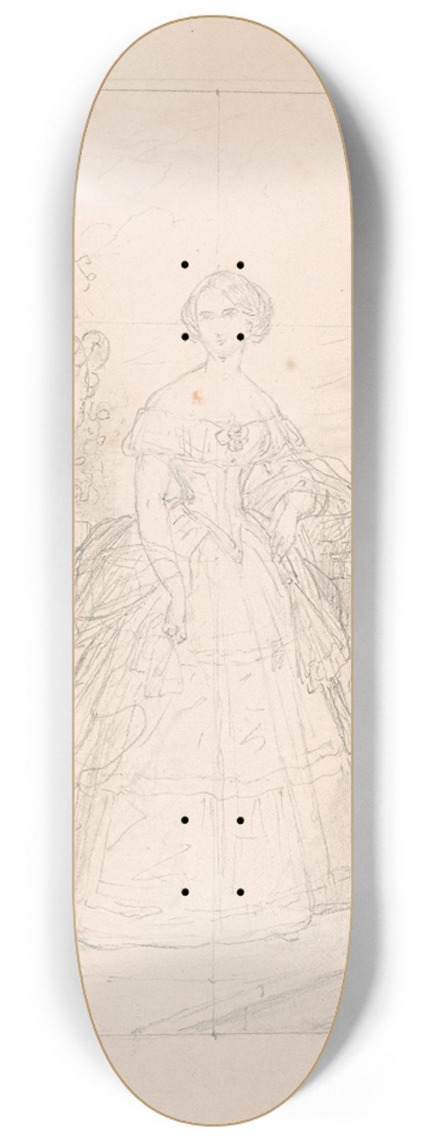 Nicaise De Keyser - Portrait of a Woman 8.25 inch art skate deck