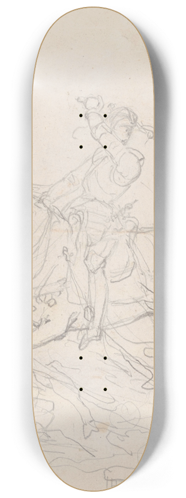 Nicaise De Keyser - Rider in Armour on Horseback 8.25 inch art skate deck