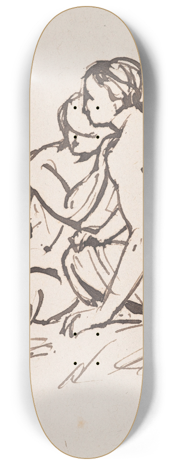 Nicaise De Keyser - Seated Man and Woman 8.25 inch art skate deck