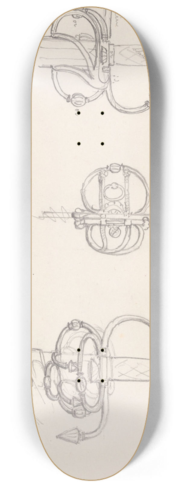 Nicaise De Keyser - Three Swordhilts 8.25 inch art skate deck