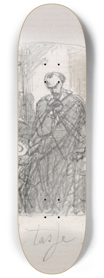 Nicaise De Keyser - Torquato Tasso, Dressed as a Sheperd, Visits his Sister Cornelia in Sorrento 8.25 inch art skate deck