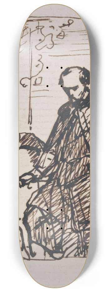 Nicaise De Keyser - Torquato Tasso, Dressed as a Sheperd, Visits his Sister Cornelia in Sorrento 8.25 inch art skate deck