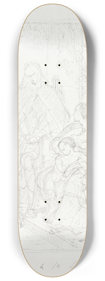 Nicaise De Keyser - Torquato Tasso, Dressed as a Sheperd, Visits his Sister Cornelia in Sorrento 8.25 inch art skate deck
