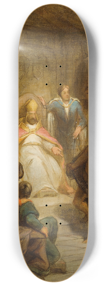 Antonie F. Zrcher - De graaf van Gelre en de heer van Amstel in het Domkapittel van Utrecht, Anno 1227 8.25 inch art skate deck