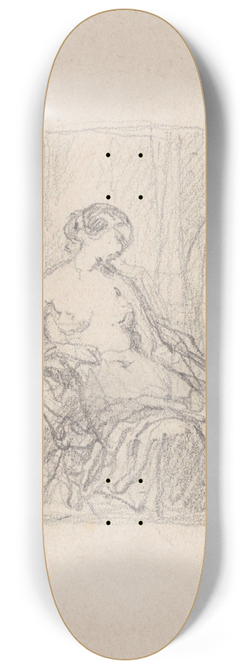 Nicaise De Keyser - Woman with mirror 8.25 inch art skate deck