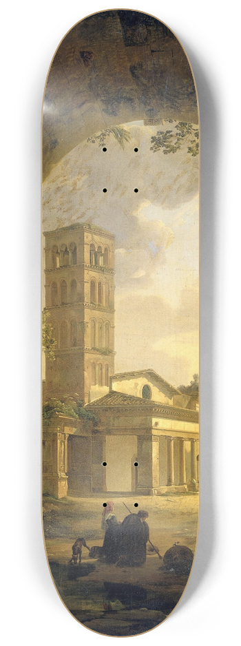 Antonie Sminck Pitloo - San Giorgio in Velabro in Rome 8.25 inch art skate deck