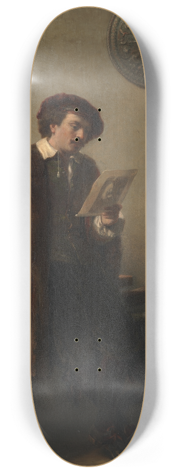 Nicolaas Pieneman - Rembrandt in his studio 8.25 inch art skate deck
